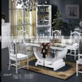 chinese traditional high glossy marble Top dining set