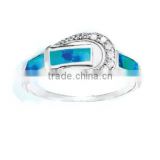 HY Fashion jewelry rhodium plated 925 silver jewelry Belt Buckle opal ring for Women