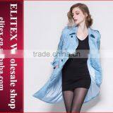 2015 HOT Unique Fashion Blue Jacquard Ladies Overcoat Designs Winter Dress thumbnail-5