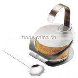 Stainless Steel and Glass Sugar Stand With Shelf