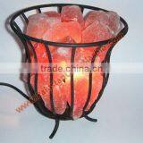 UNIQUE WROUGHT IRON SALT LAMPS WITH SALT CHUNKS thumbnail-4