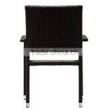 Four Bella Outdoor Stackable Dining Wicker Chairs in Espresso thumbnail-3