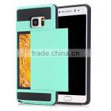 Slip Cover Card Slot Phone Case TPU + PC Phone Hull Protective Back Cover for Samsung Note 7 thumbnail-1