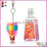 2017 hot new products hot air balloon keychains antibacterial pocket gel covers