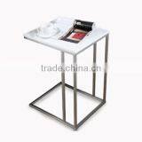 China Supplier Square Polished Metal Stainless Steel Computer End Table Frame