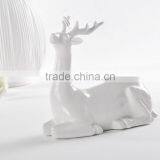Plain White Modern Set of 4 Ceramic Milu Deer for Home Decoration thumbnail-2