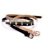 Fashion Pearls Decorated Pin Buckle Sex Girl Thin PU Waist Belt thumbnail-6
