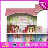 2017 Best Preschool Pretend Play Large Wooden Kids Doll House Set W06A248 thumbnail-2