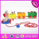 2015 New Invention Kids Wooden Toy Blocks Train Set,Children 18PCS Wooden Toy Train,Educational Wooden Toys Cargo Train W05C013 thumbnail-3