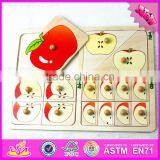2017 New Design Children Matching Toy Wooden Knob Puzzle W14M117 thumbnail-4