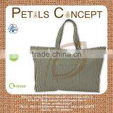 Canvas Tote Bag With One Color Stripe Print All Over With Canvas Self Handle thumbnail-1