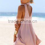 Guangzhou Women Clothes Sleeveless Choker Neck Summer Beach Dress thumbnail-4