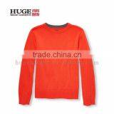 Boys Kintted 100% Cotton Long Sleeve Solid Sweater thumbnail-1