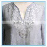 New Design Lady Latest Long Kurti Embroidered V-neck Designs Yada Clothing thumbnail-3