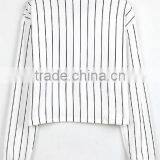 Women White Black Vertical Striped Letter Print Sweatshirt for Women thumbnail-2