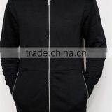 Mens 100% Cotton Pocket Customized Wholesale Plain Black Hoodie thumbnail-5