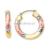 New Design Of Tri Color Gold Plated Hoop Earrings thumbnail-1