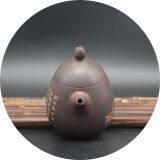 Bamboo Engraving Purple Clay Teapot Pottery Tea Ware Gift Box thumbnail-3