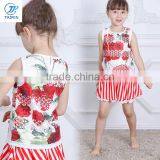 Wholesale Kids Cotton Tank Tops Boutique Baby Girls White Sleeveless T Shirt Summer T-shirt for Flower Print T16356 thumbnail-2