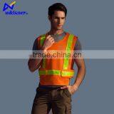 Reflective Work Wear Clothing 100 Polyester Work Vest
