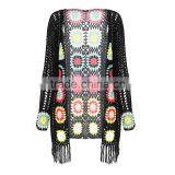 Wholesale Poncho Patterns Knitting Color Combination Womens Cardigan Sweater From Shantou thumbnail-4