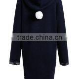 2017 Women's Open Front Heavy Hooded Mongolian Cashmere Coat With Pockets thumbnail-4