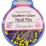 High Quality Nickel Plated Steel Quilters Glass Head Pins Manufacturer thumbnail-1