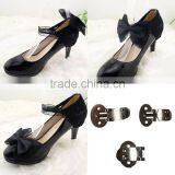 Black Lace and Bowknot Decorative Shoe Ornaments Shoe Lace Clips for Wedding Shoe Accessories thumbnail-1