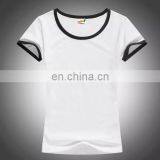 Girl's Round-neck T-shirt With Short Sleeves and Color End for Collar and Sleeves thumbnail-4