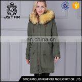 Hot Sale Top Quality Green Military Style Apparels Long Fur Clothing thumbnail-5
