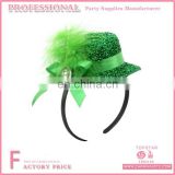 Irish Party Headband Promotional Light Green Plastic Mini Top Hat Headband For Irish Festival