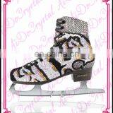Aidocrystal New Style Flower Pattern Crystal Bling Ice Skating Shoes,figure Skate Ice Dancing Shoes thumbnail-3