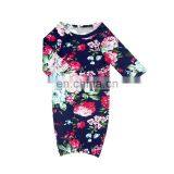 Infant&Toddler Brushed Silkmilk Flower Printing Baby Navy Sleep Gown Clothes Wholesale Baby Girls Sleeping Bags. thumbnail-3