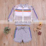 2019 Hot Summer New Girls' Clothing Sets Sun Protection Tops +Solid Shorts +Solid Vest Outfits Set KIds Children Cloth thumbnail-3