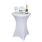 Cocktail Table Covers Stretch Spandex White Cocktail Table Cover Cloth for Wedding,Banquet and Party thumbnail-1