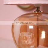 Hotel Decor Modern Yellow Lampshade Small Nightstand Glass Table Lights for Sale thumbnail-5