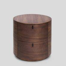 Luxury Round Side Table Light Table Bedside Table Marble Top With Walnut Veneer Wooden Base BH1605-02 Livingroom/bedroom Furniture thumbnail-2