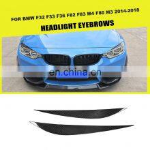 Dry Carbon Fiber M4 Headlight Eyelids for BMW F32 F33 F36 F82 F83 M4 F80 M3 14-19 thumbnail-3