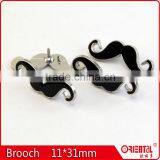 Fashion Chaplin Handlebar Mustache Metal Badge Brooch Pin for Men thumbnail-1