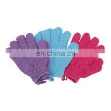 Wholesale Viscose Custom Logo Gloves Korean Exfoliating Remove Scrub Dead Skin Beauty Bath Gloves Silk Exfoliating Gloves thumbnail-5