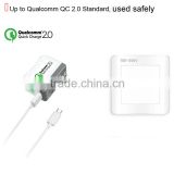 2016 new product qualcomm certified quick charge QC 3.0 wall Charger for smart phone