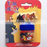 TOm and jerry design 2 holes sharpner with 2 erasers