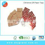 Wholesale die cutting red or golden stamping Christmas gift paper tag