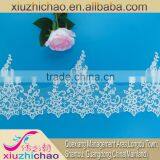 T0162 White Flower Garment Accessories Polyester Applique Lace Trim Embroidery Design thumbnail-1