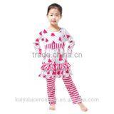 Fashion Cute Kid Clothing Boutiuqe Fall Long Sleeve Strips 2016 Ruffle Girls Clothes thumbnail-1