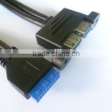 high quality USB AF*2 TO 20P Housing 3.0 cable