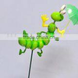 4 Inch Caterpillar With Umberlla Garden Decoration Plastic, Garden Sticks thumbnail-3