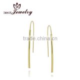 High quality 925 Sterling Silver Stick Drop earrings 18K gold earrings