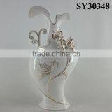 With Liquid Gold Flower Design Ceramic Vase Decoration thumbnail-6