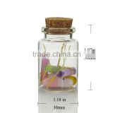 Mini Neck Finish Glass Bottles Jars with Cork Stoppers Wishing Bottle